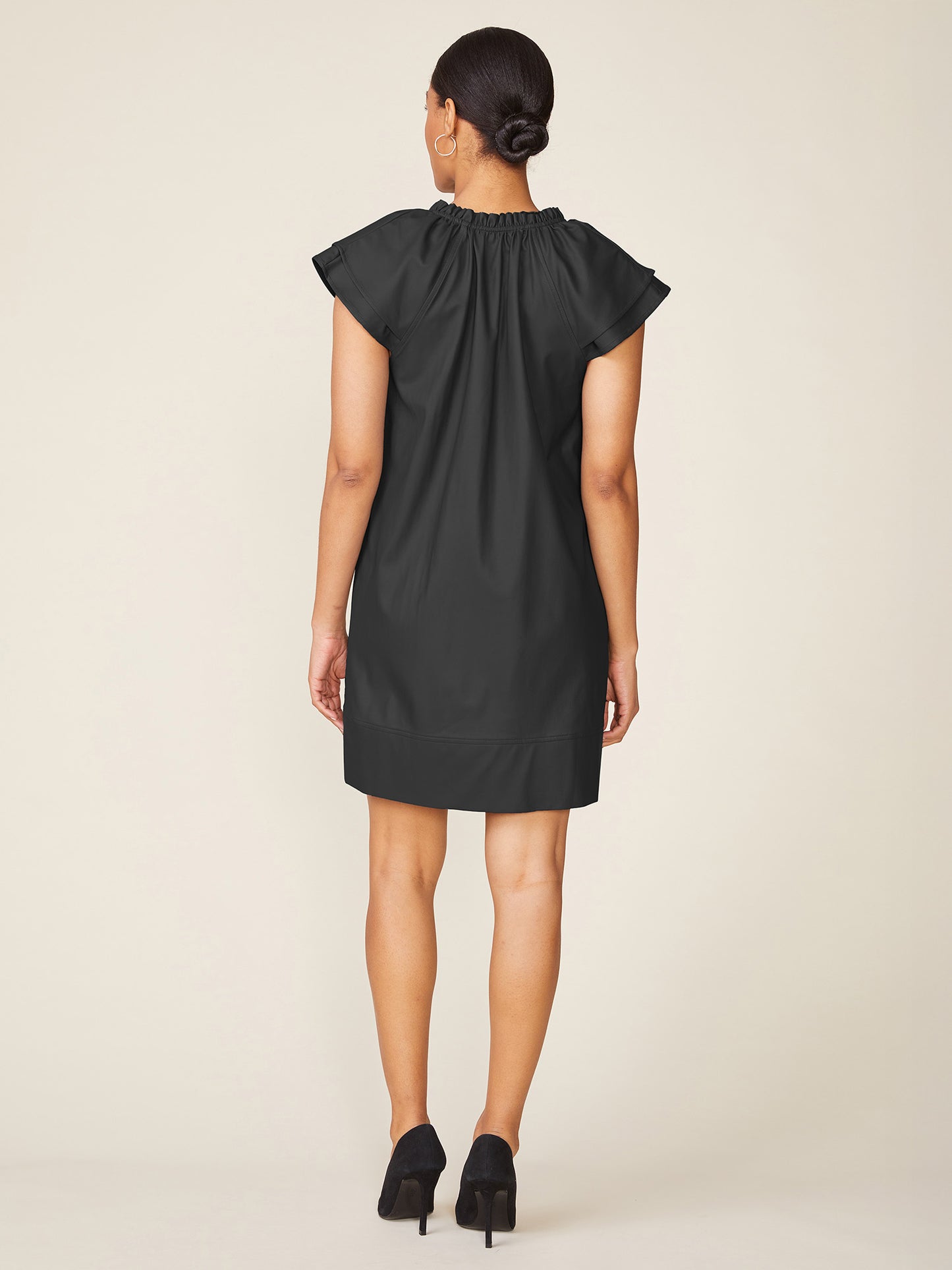 Double Sleeve Vegan Leather Dress