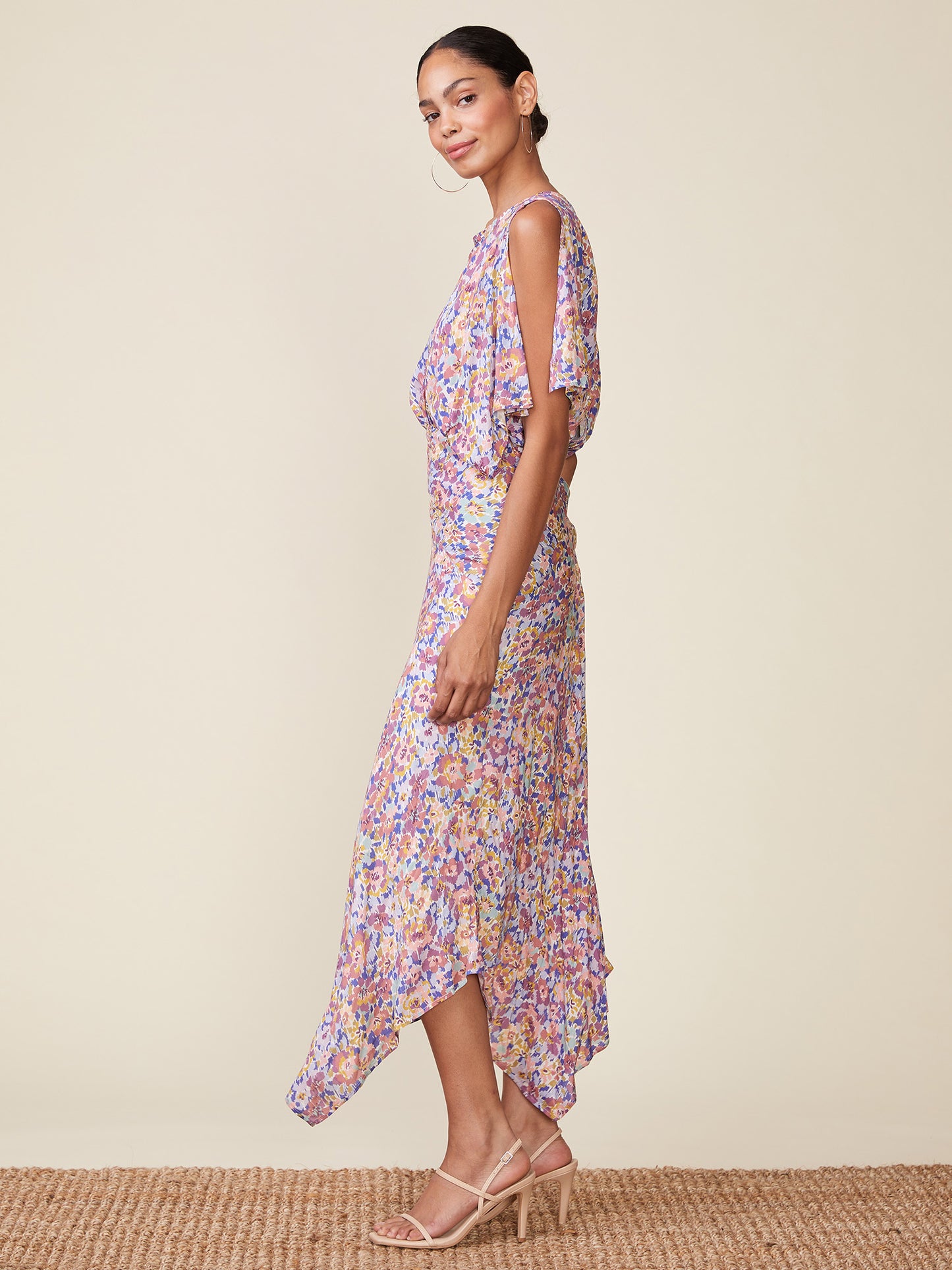 Floral Printed Bias Dress