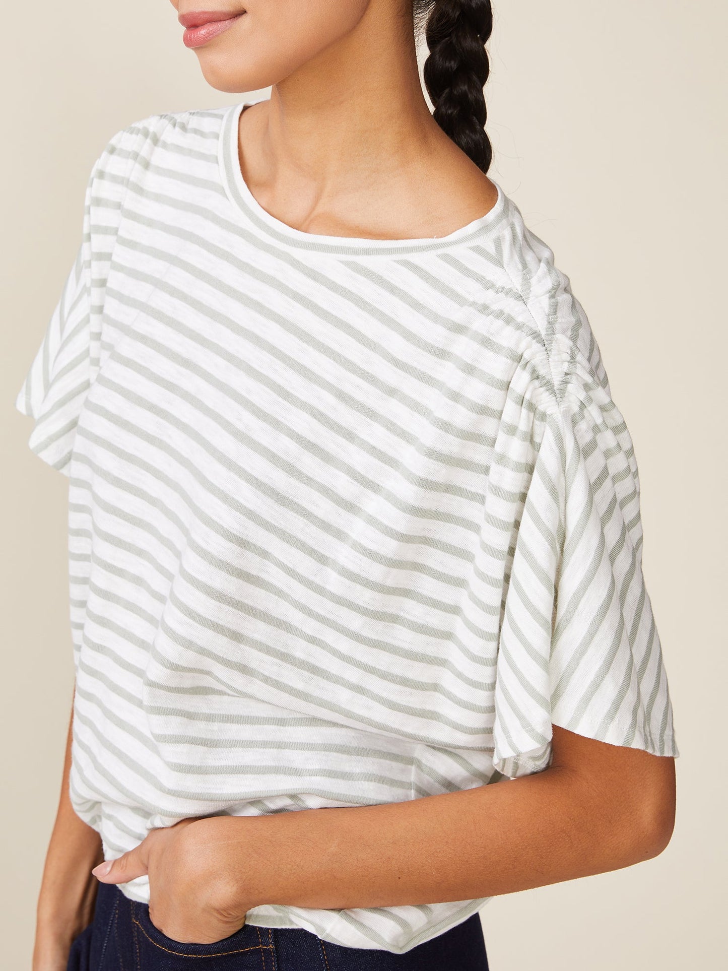 Walk the Line Stripe Bubble Hem Tee