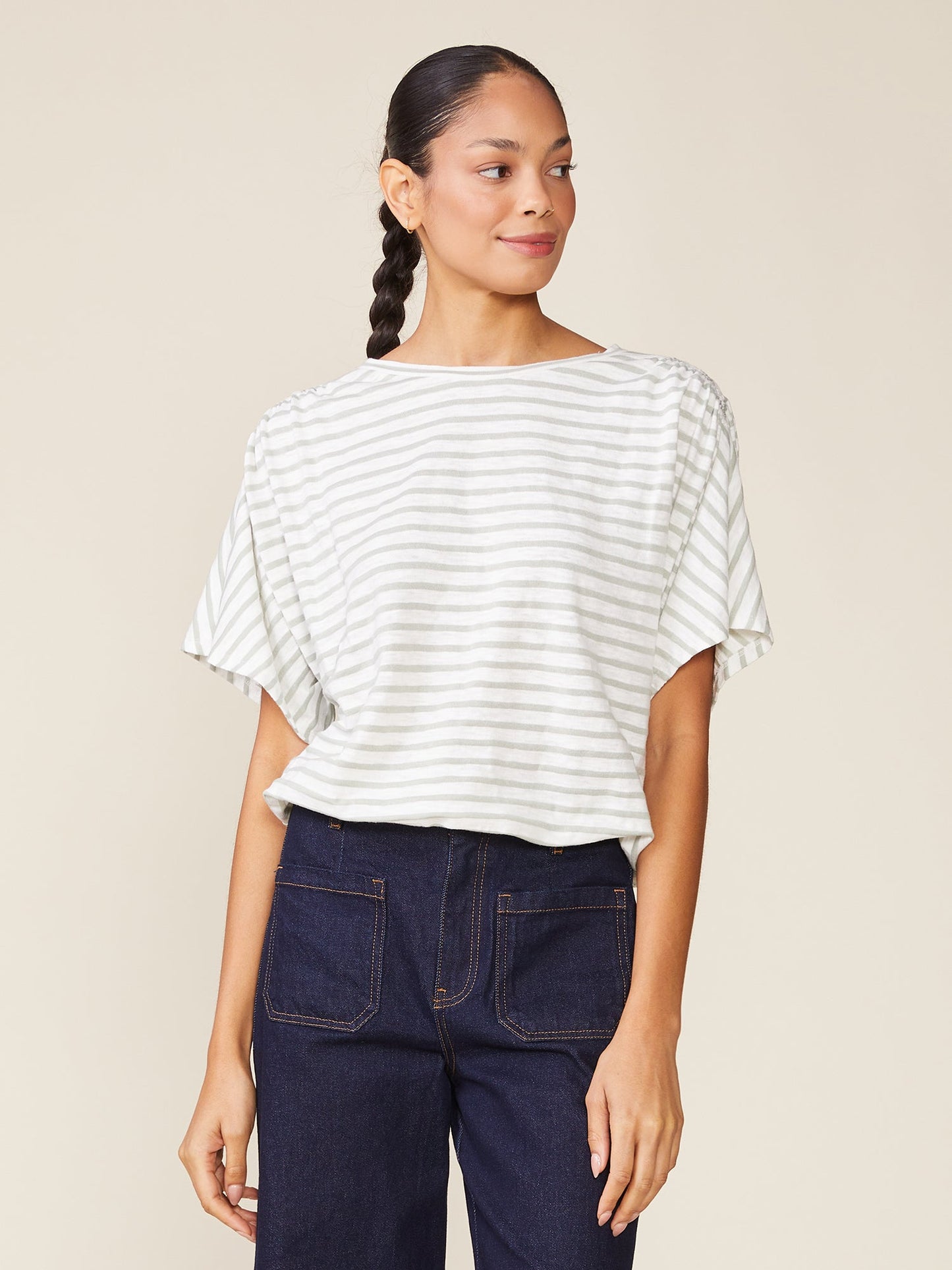 Walk the Line Stripe Bubble Hem Tee