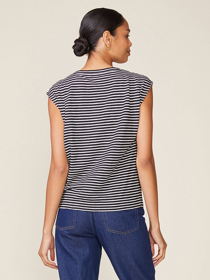 Heart On My Sleeveless Stripe Tee