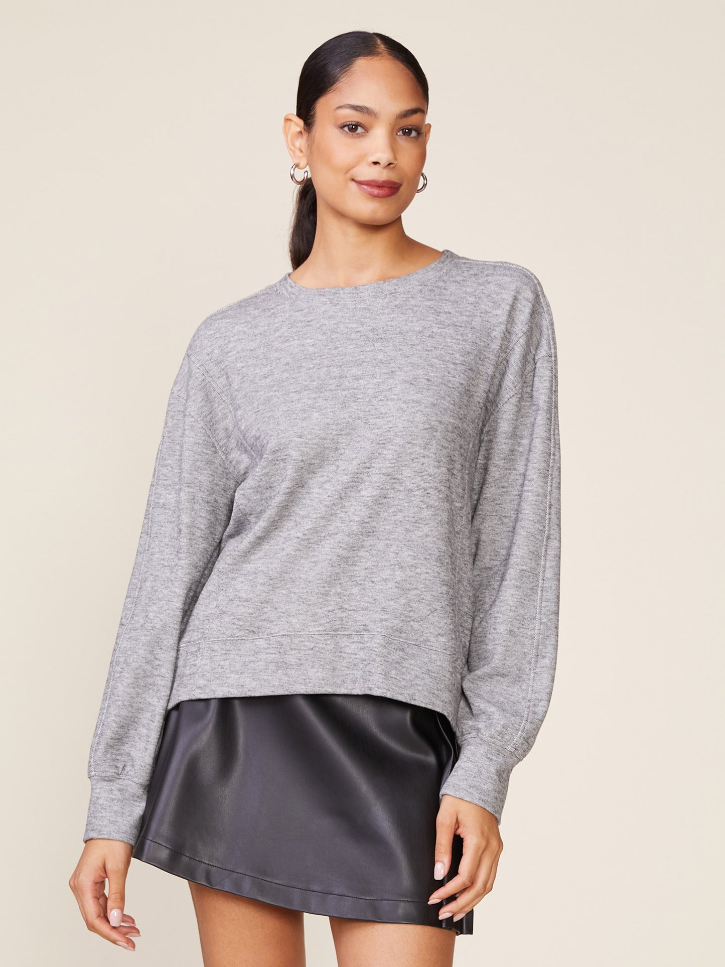 Rainbow Knit Seamed Detail Pullover