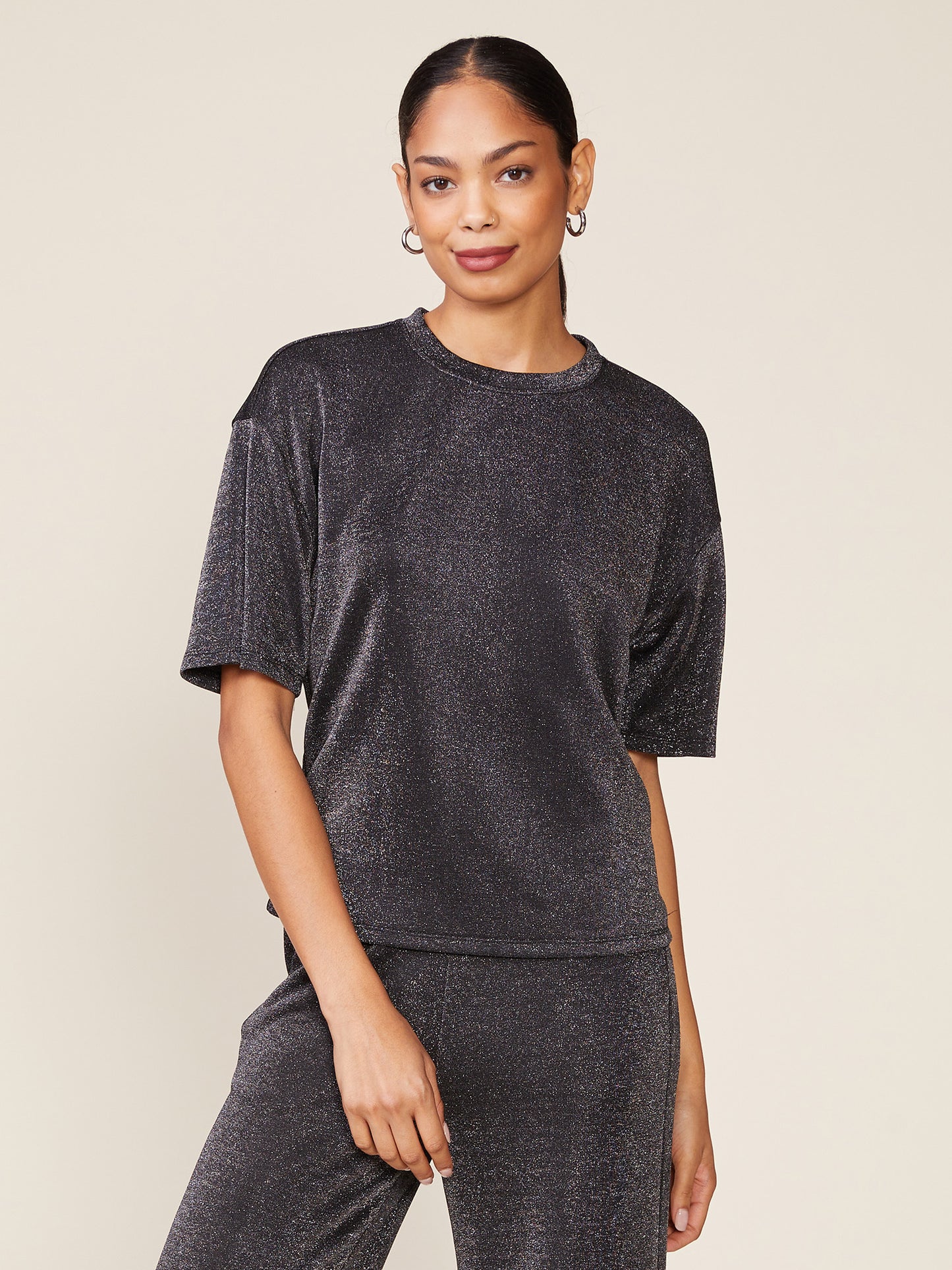Glitter Knit Oversized Tee