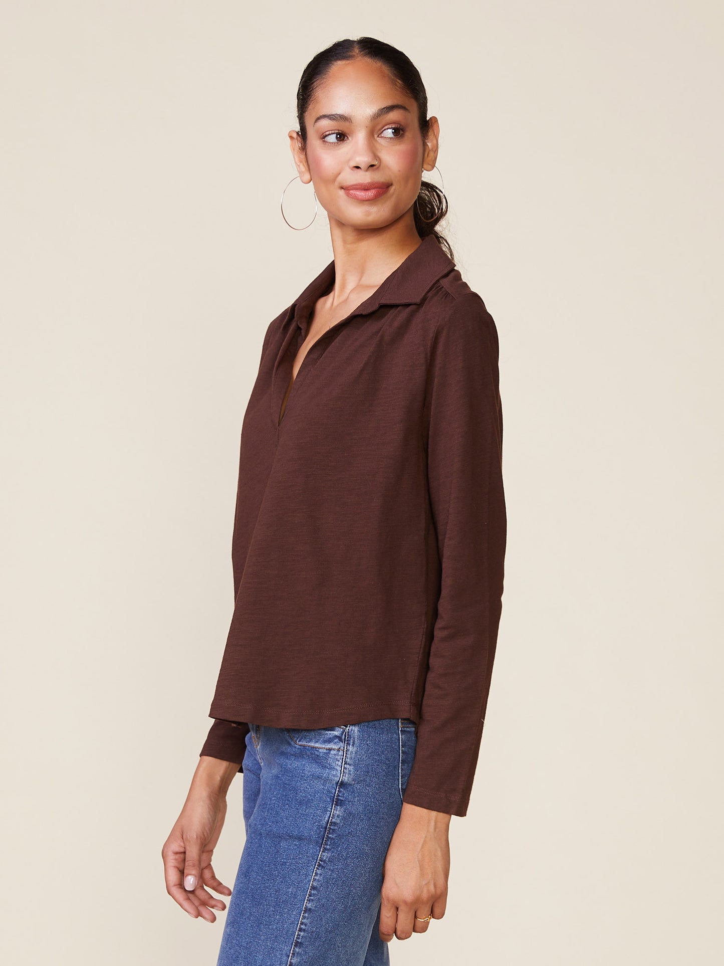 Long Sleeve Popover Slub Henley