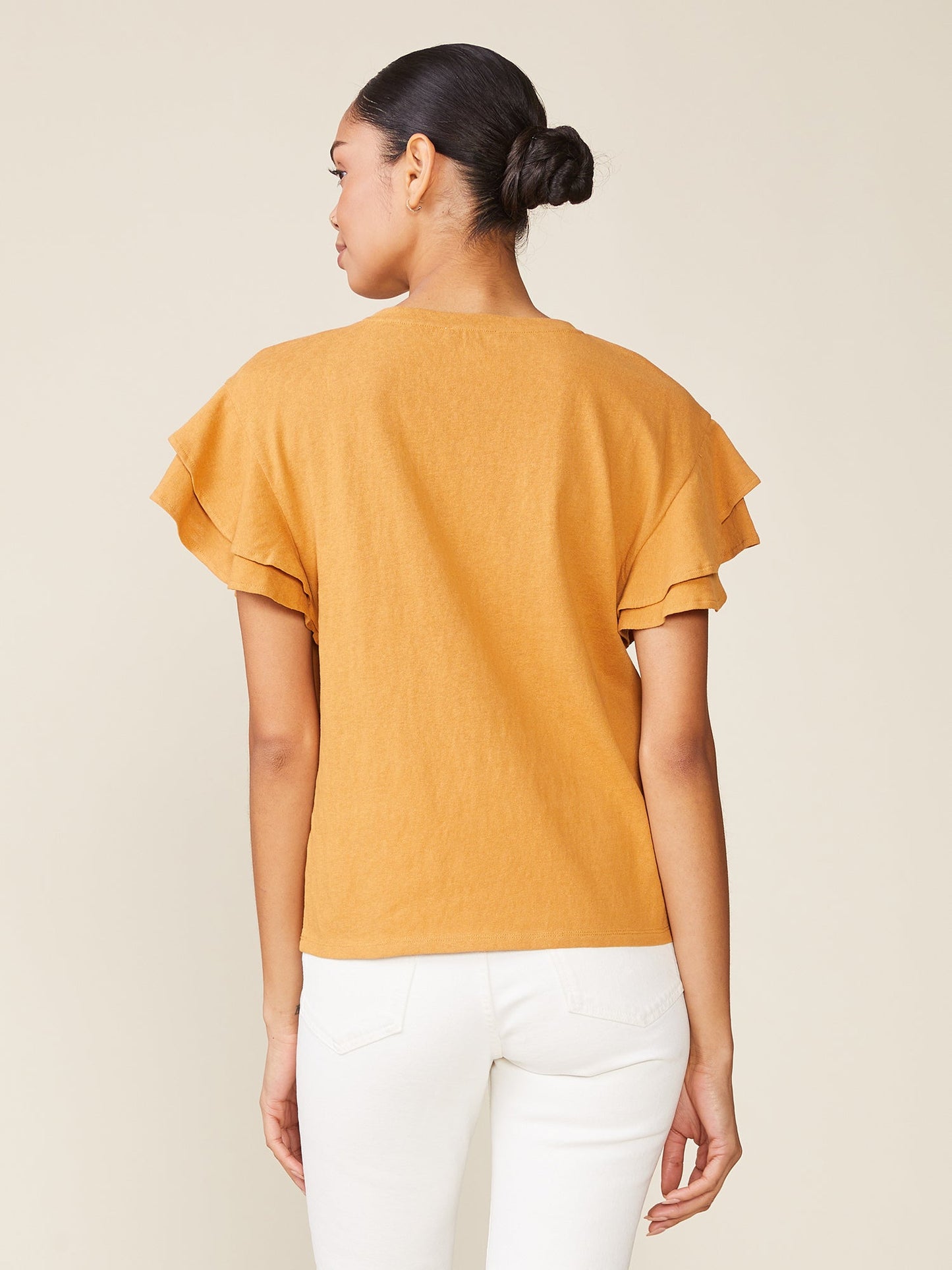 Sunny Day Linen like Ruffle Tee