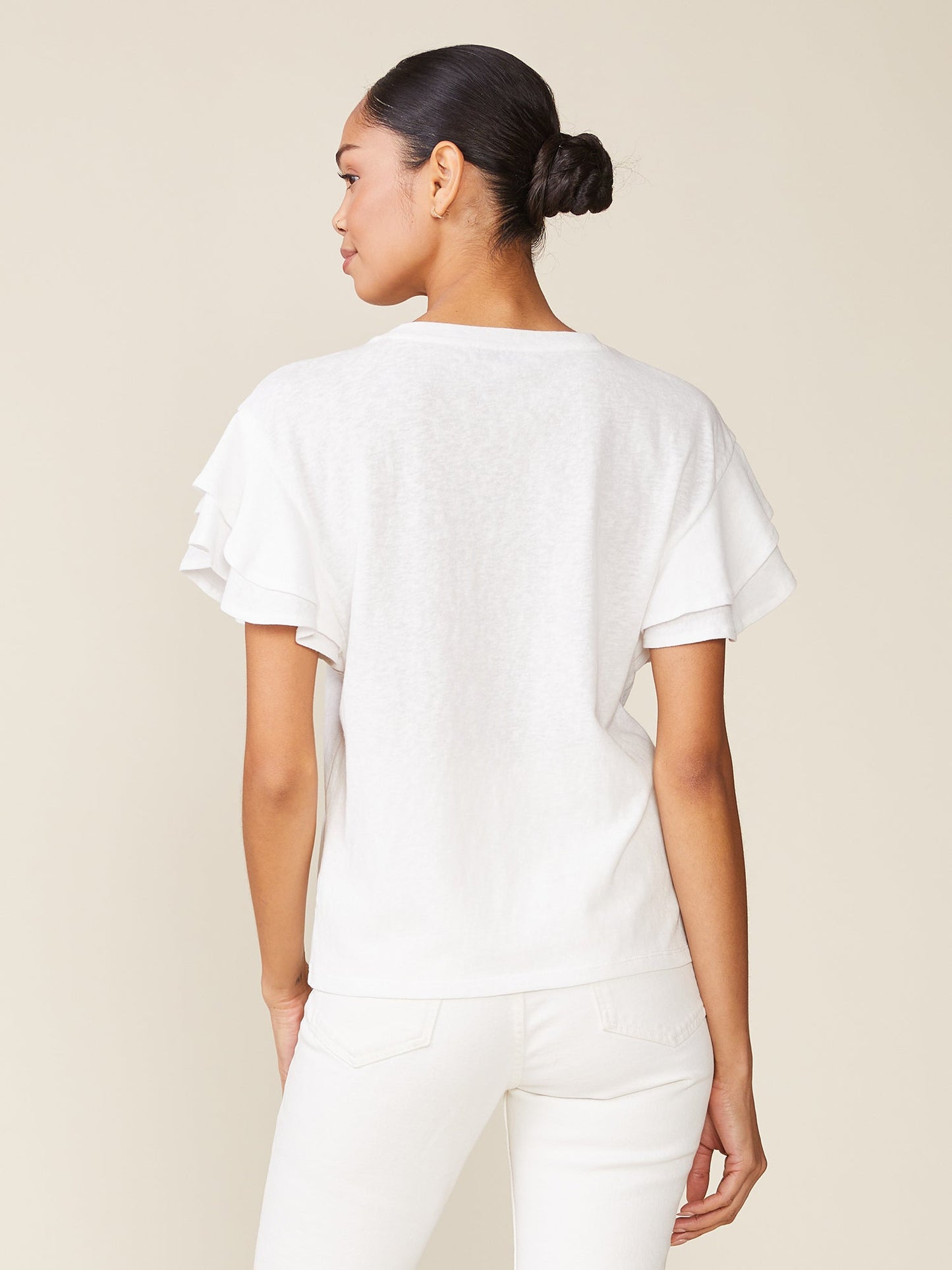 Sunny Day Linen like Ruffle Tee