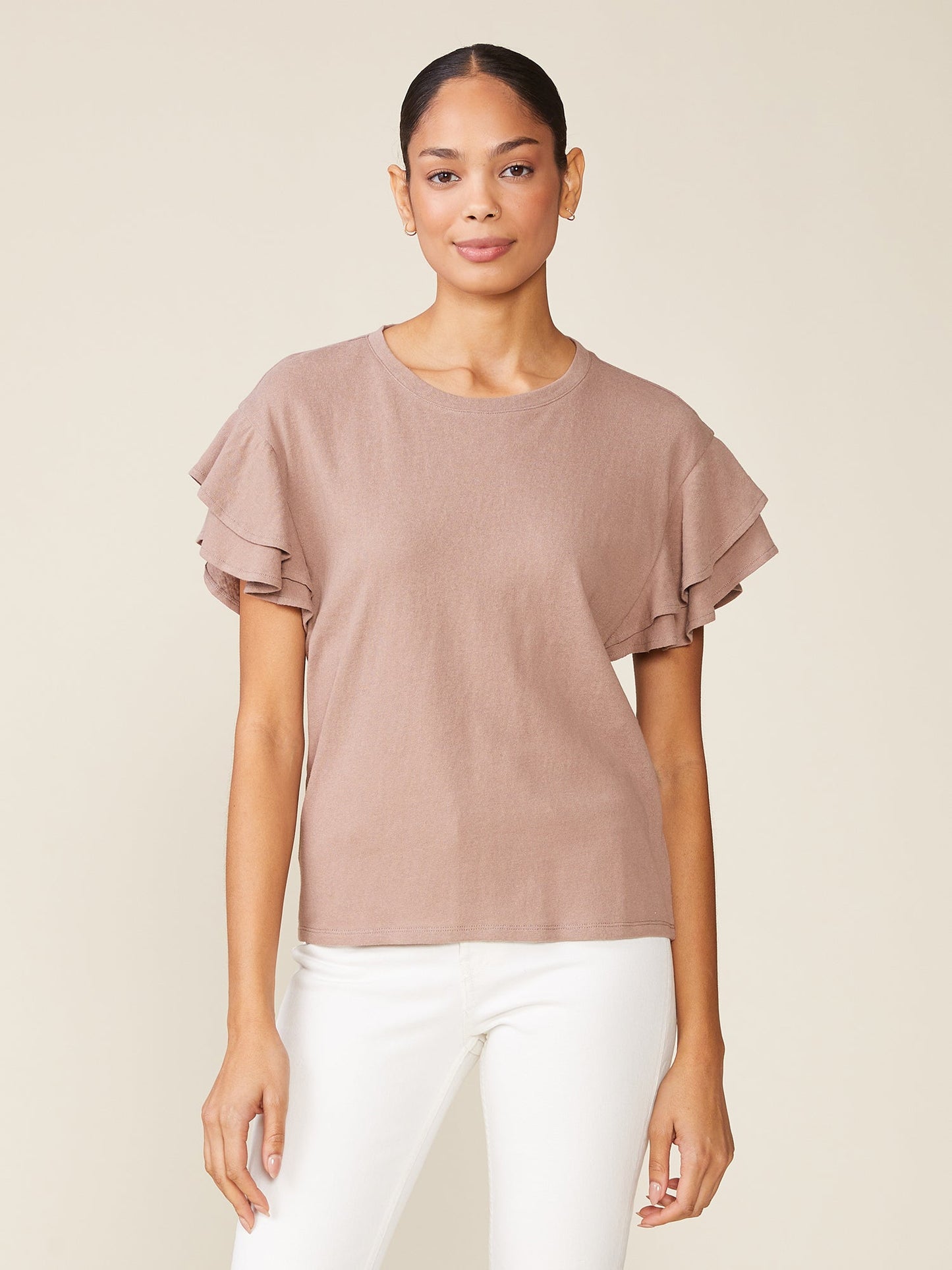 Sunny Day Linen like Ruffle Tee