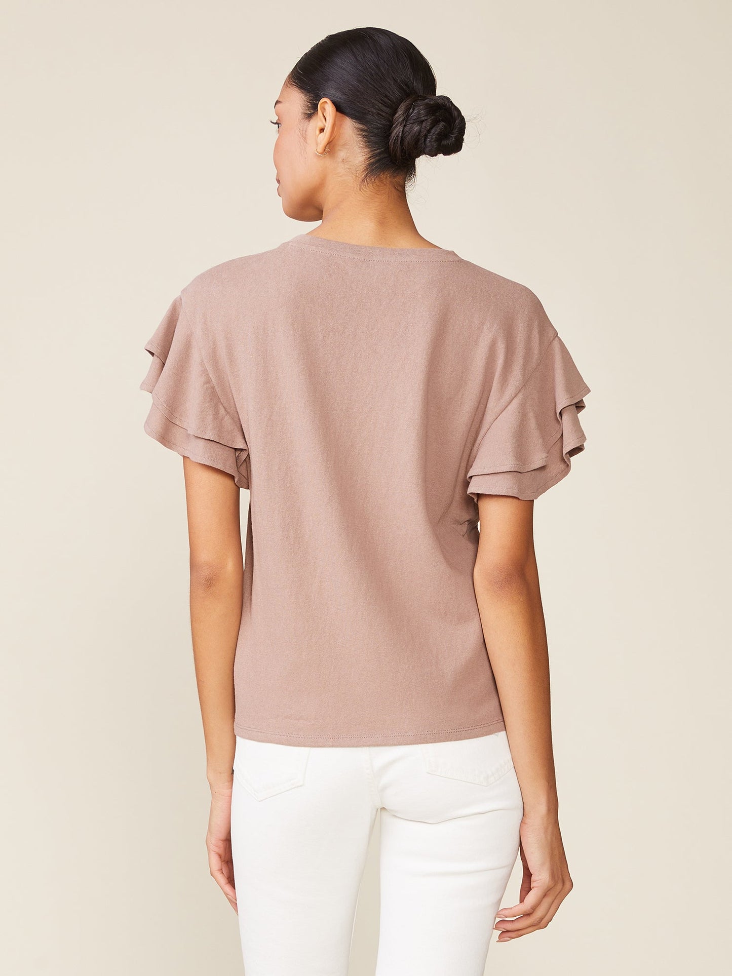 Sunny Day Linen like Ruffle Tee