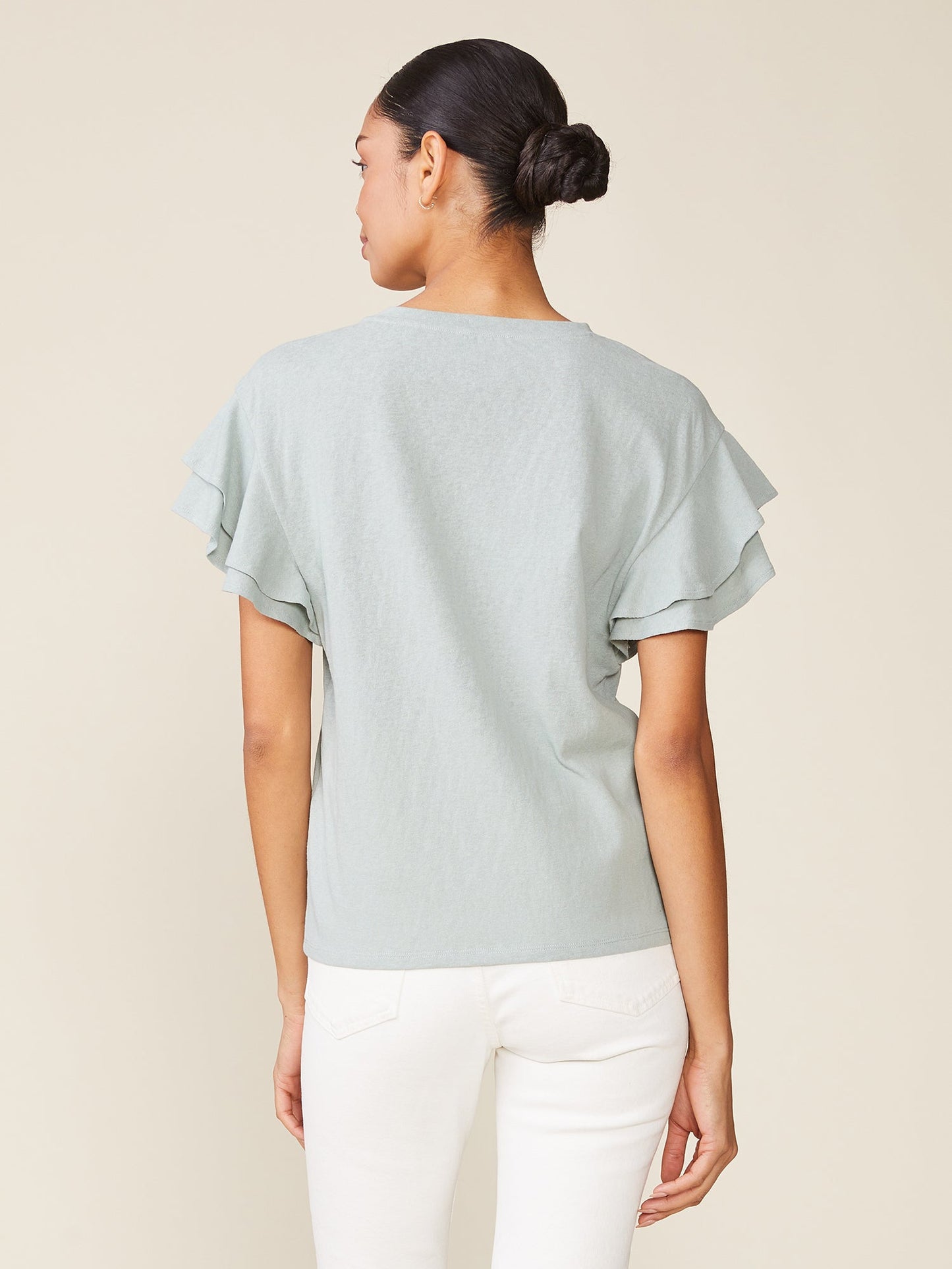 Sunny Day Linen like Ruffle Tee