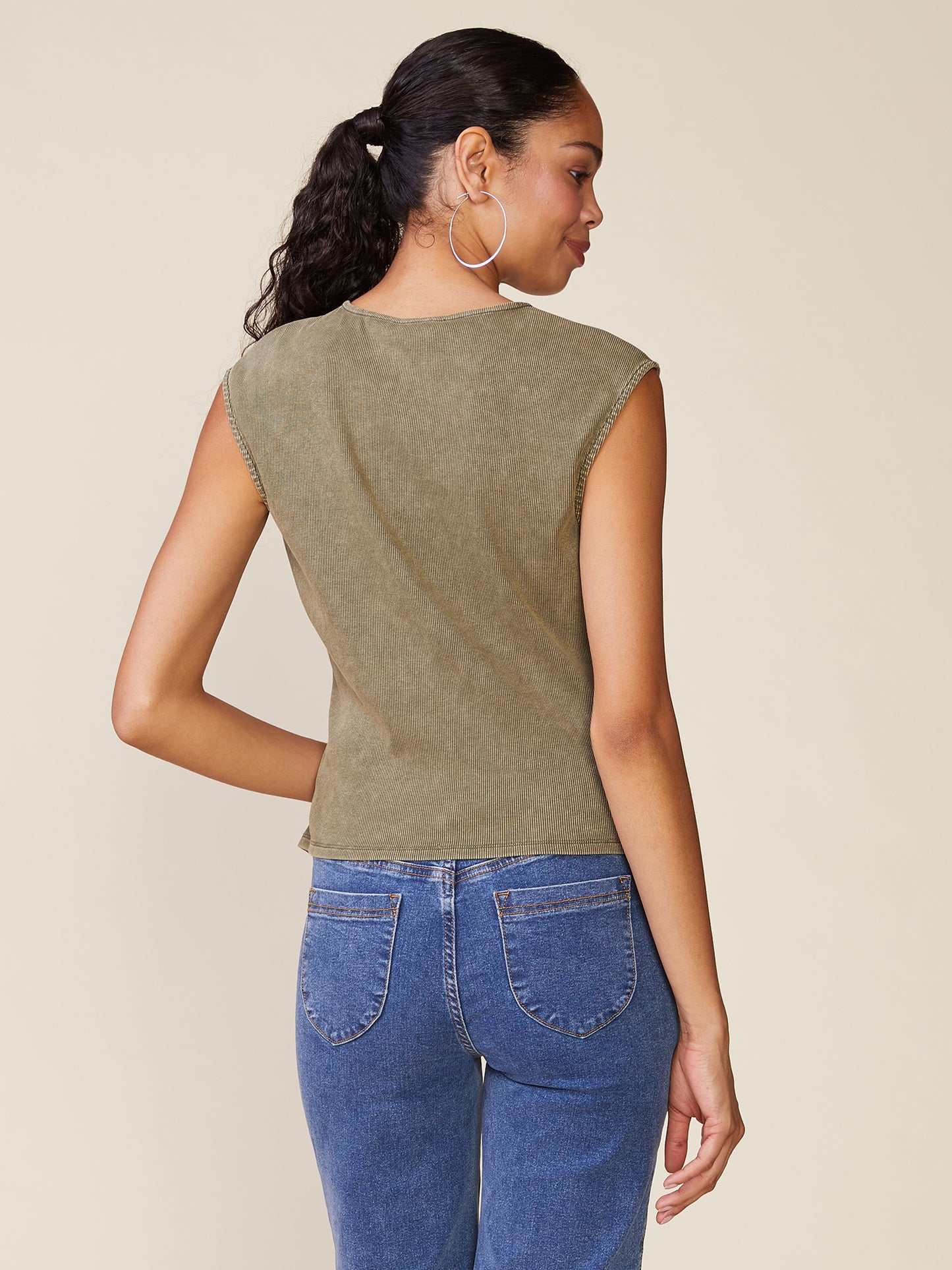 Washed Rib Knit Vest Top