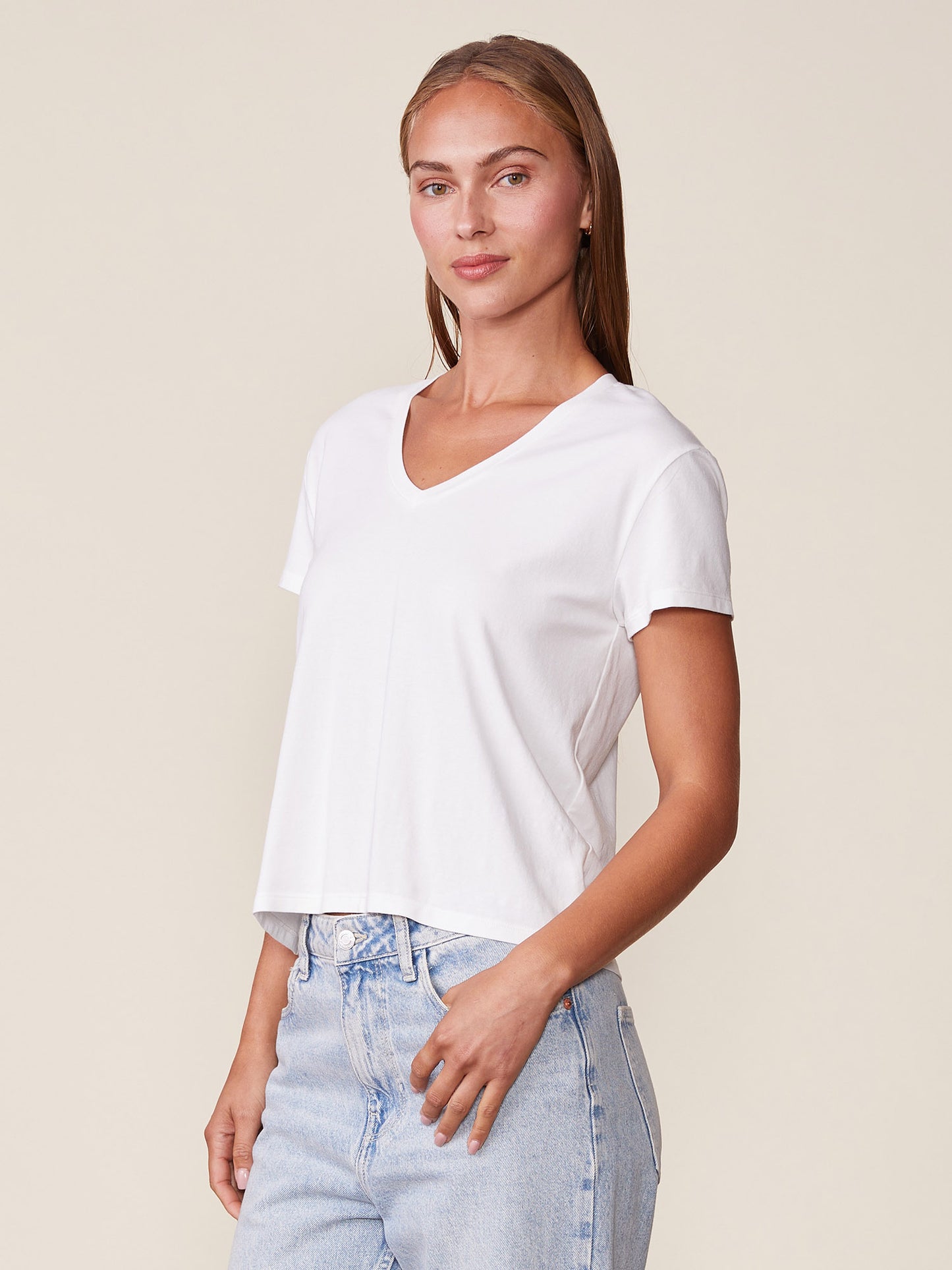Supima Cotton V-neck Tee