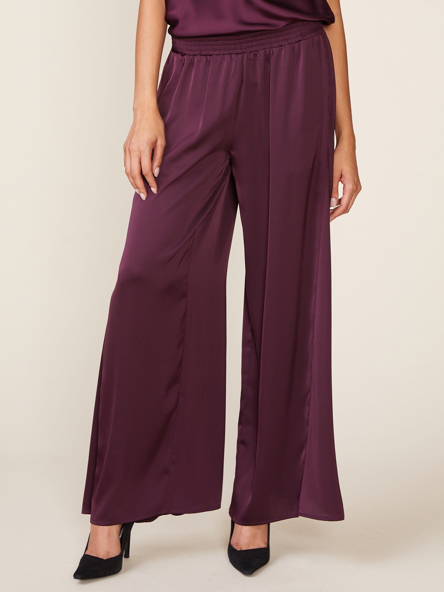 Satin Godet Pants