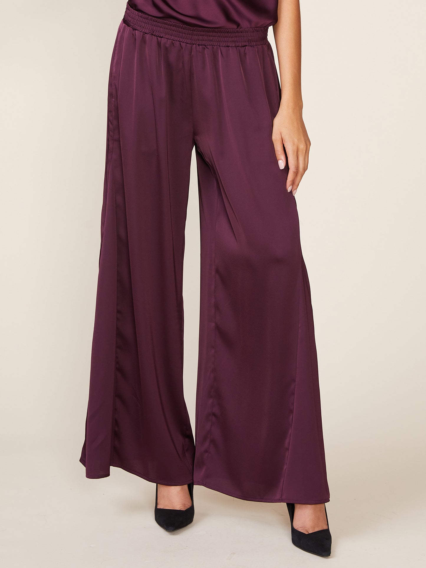 Satin Godet Pants