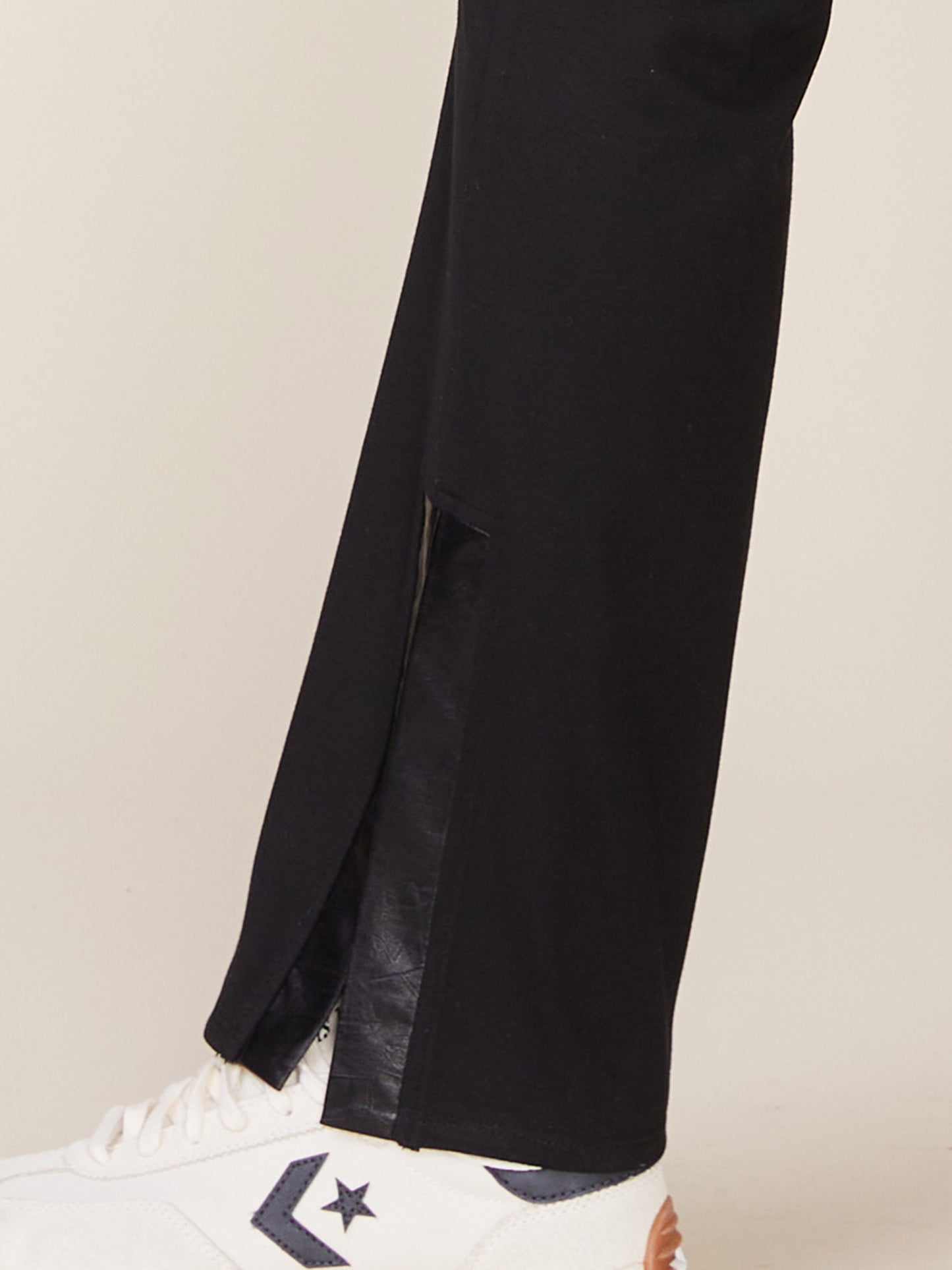 Mercury Ponte Pants with Crinkle Faux Leather Band