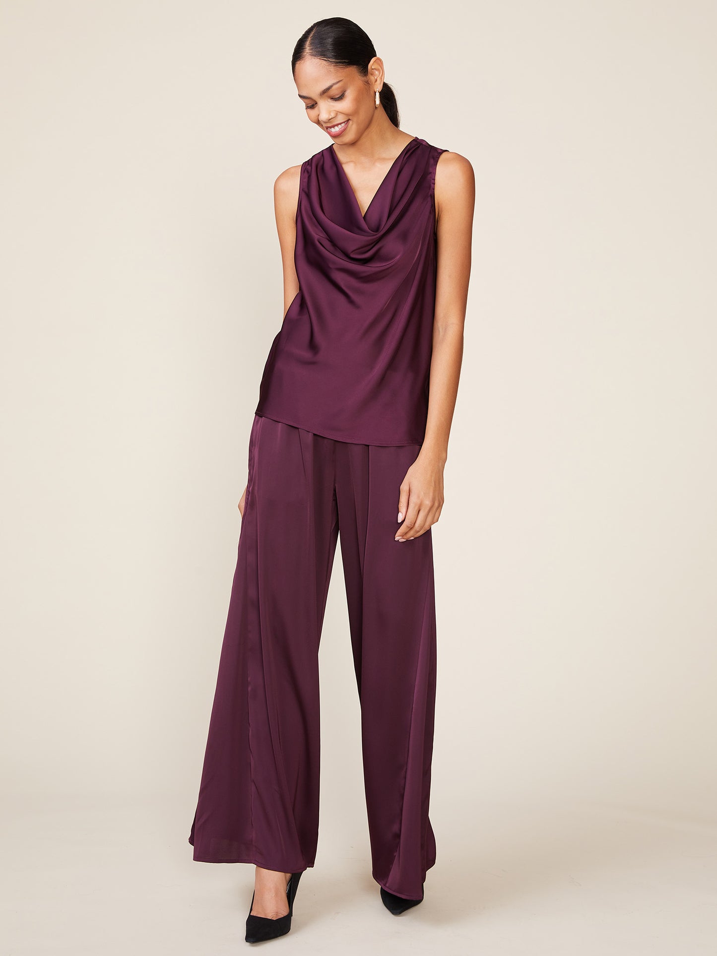 Satin Godet Pants