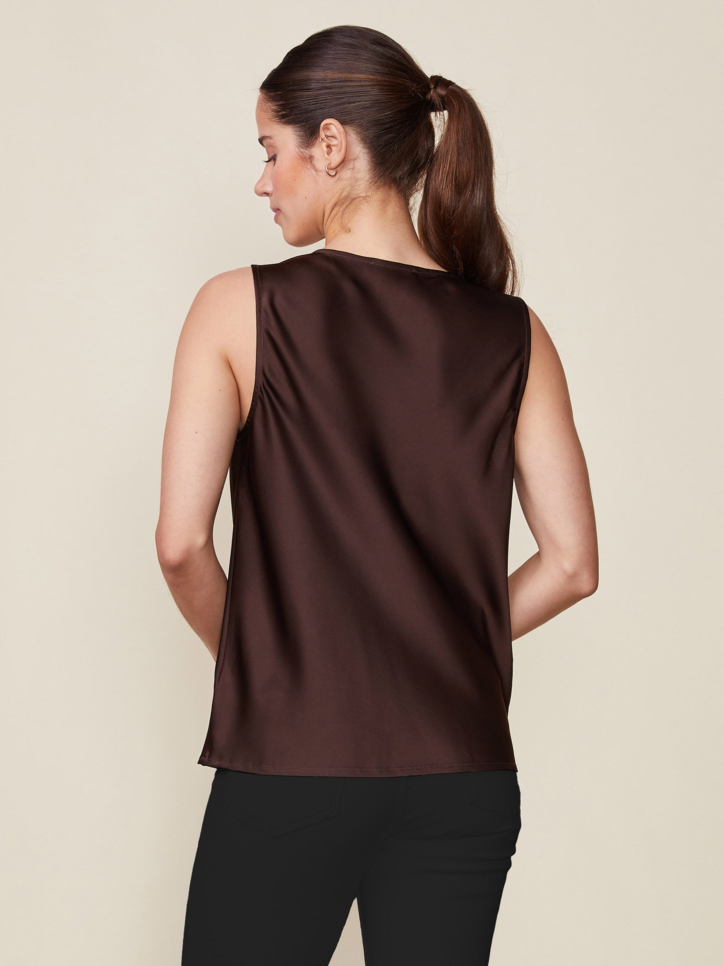 Shine On Satin Cowl Neck Top