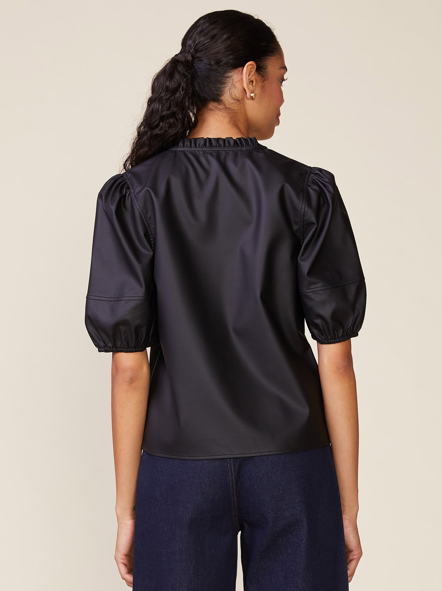 Kacey Vegan Leather Blouse