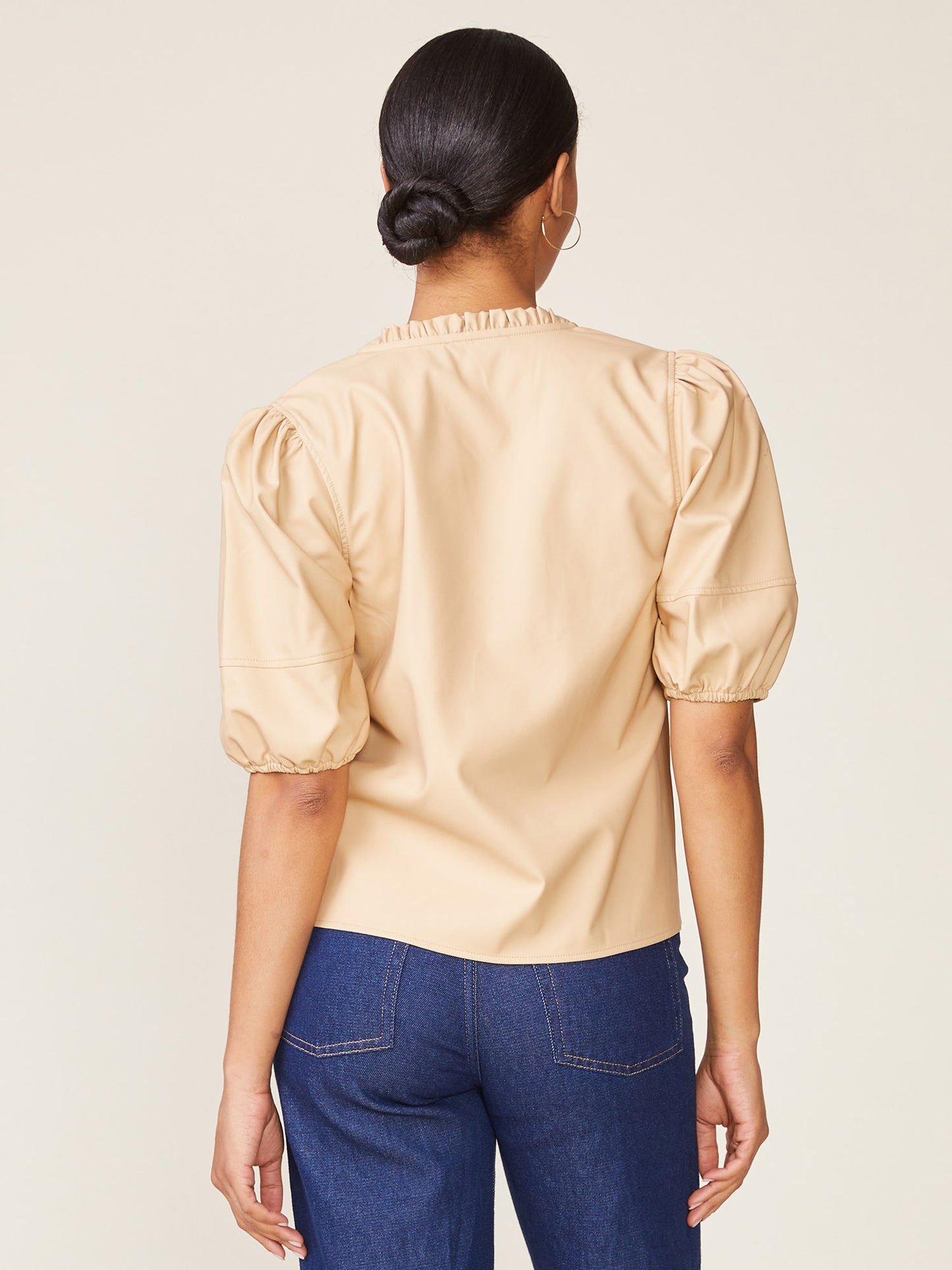 Kacey Vegan Leather Blouse