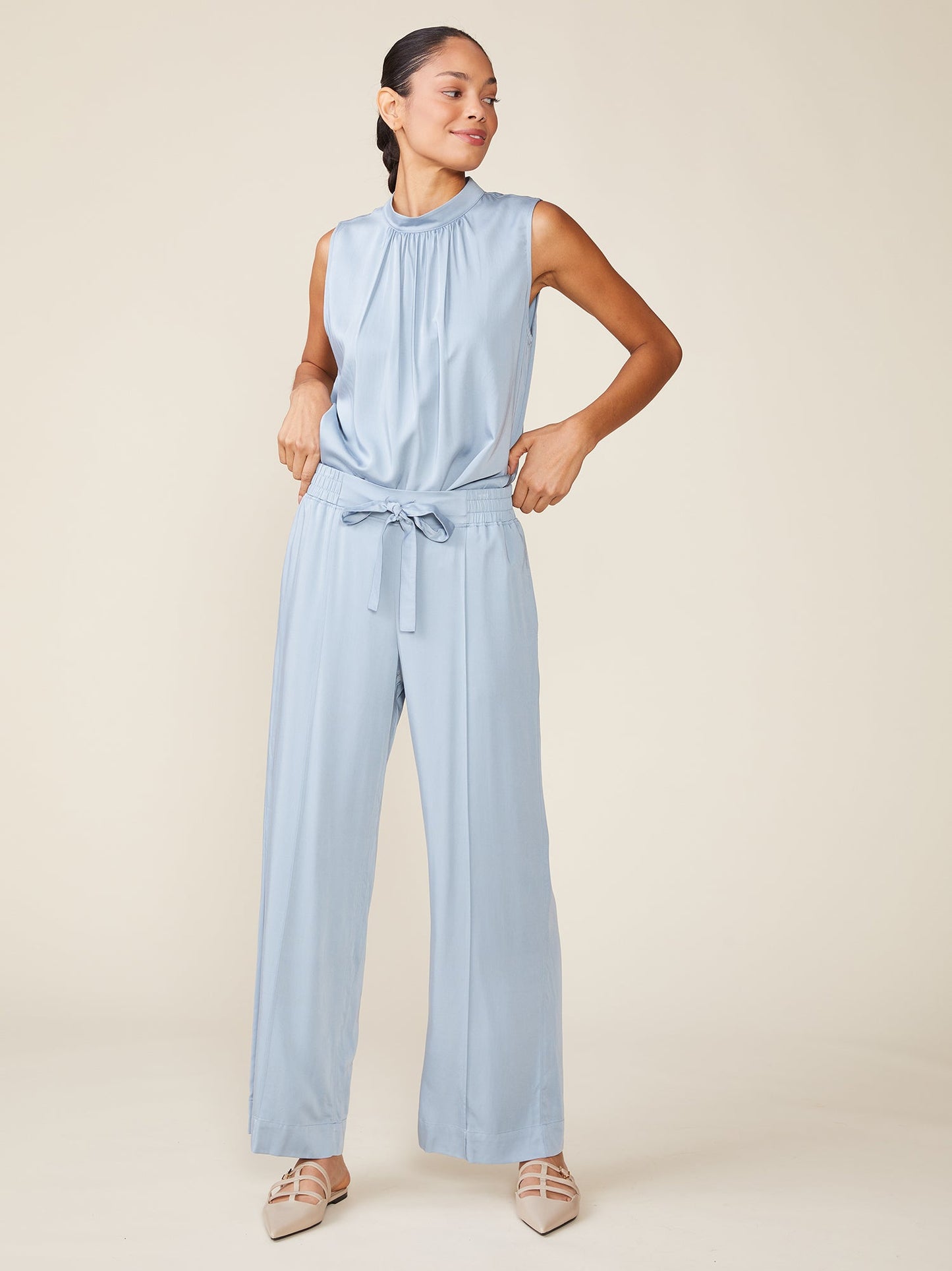 High Fidelity Seamed Tencel Pull On Pants