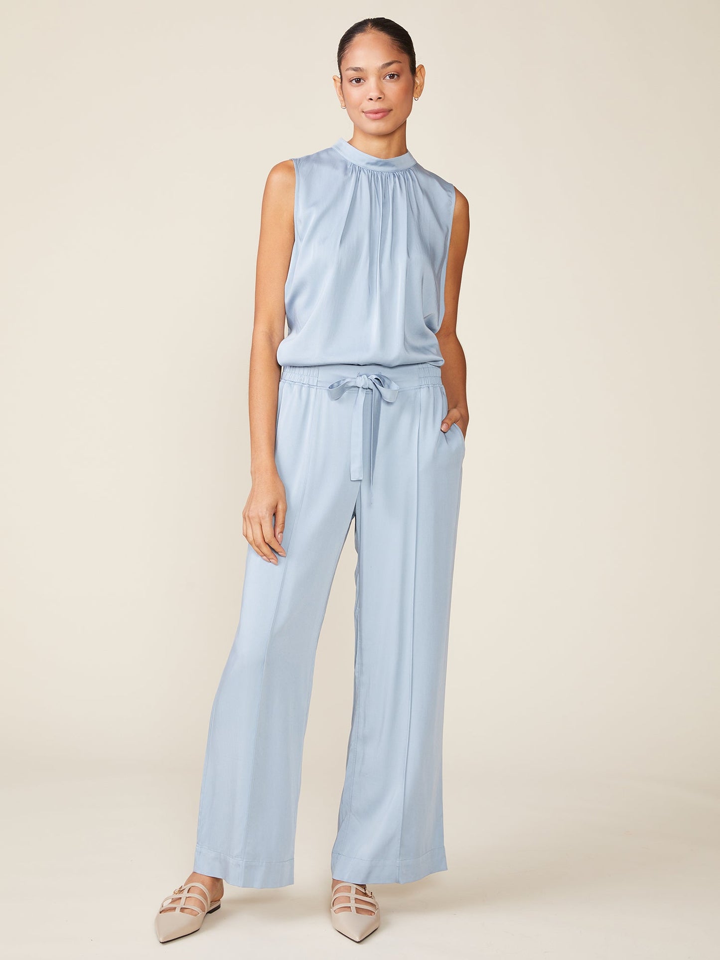 High Fidelity Seamed Tencel Pull On Pants