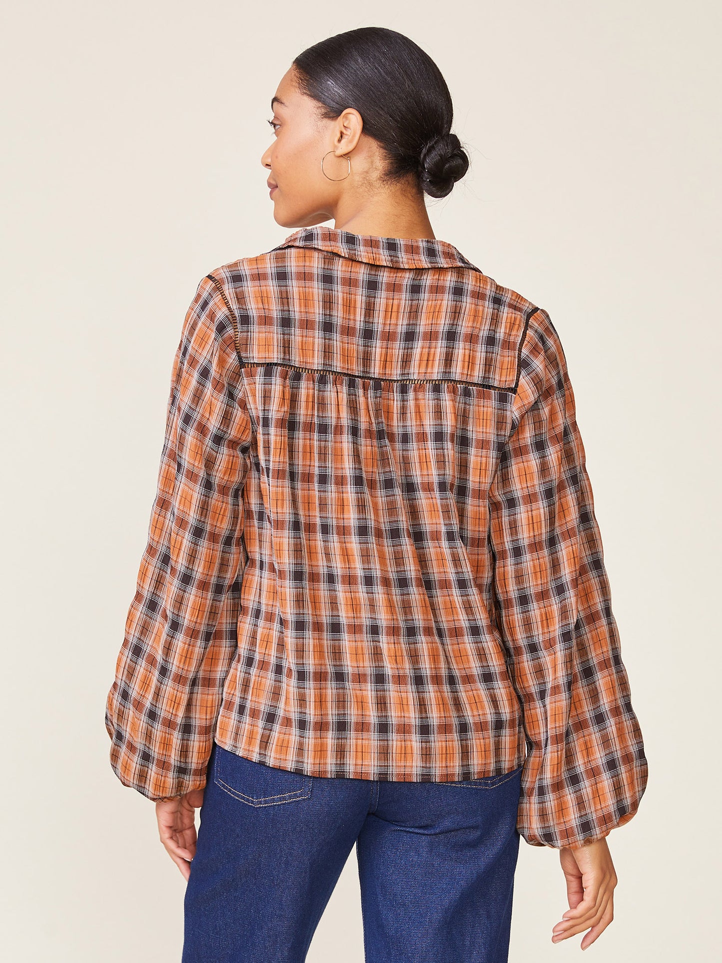 Button Down Plaid Top