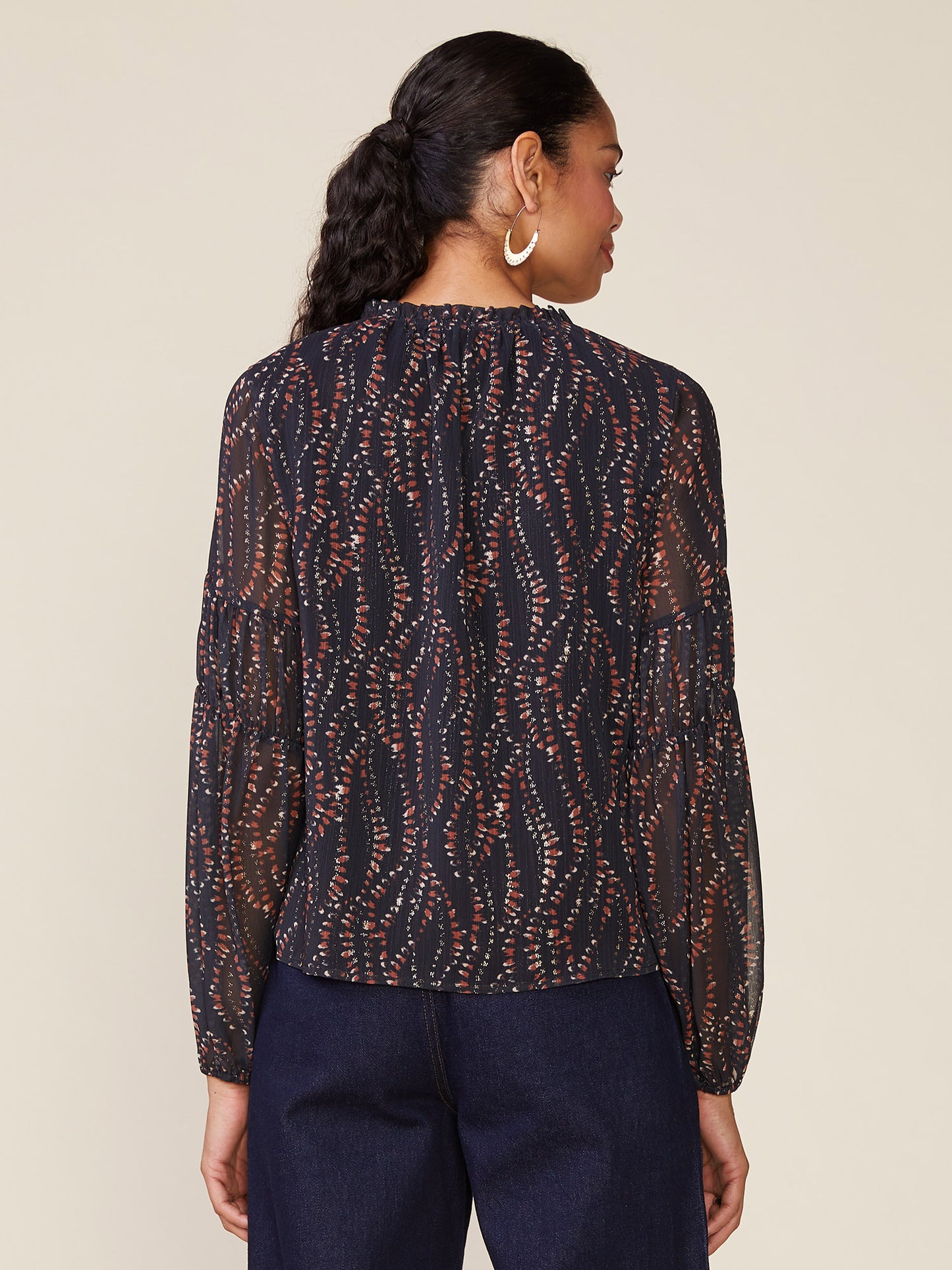 Foil Print Fem Blouse