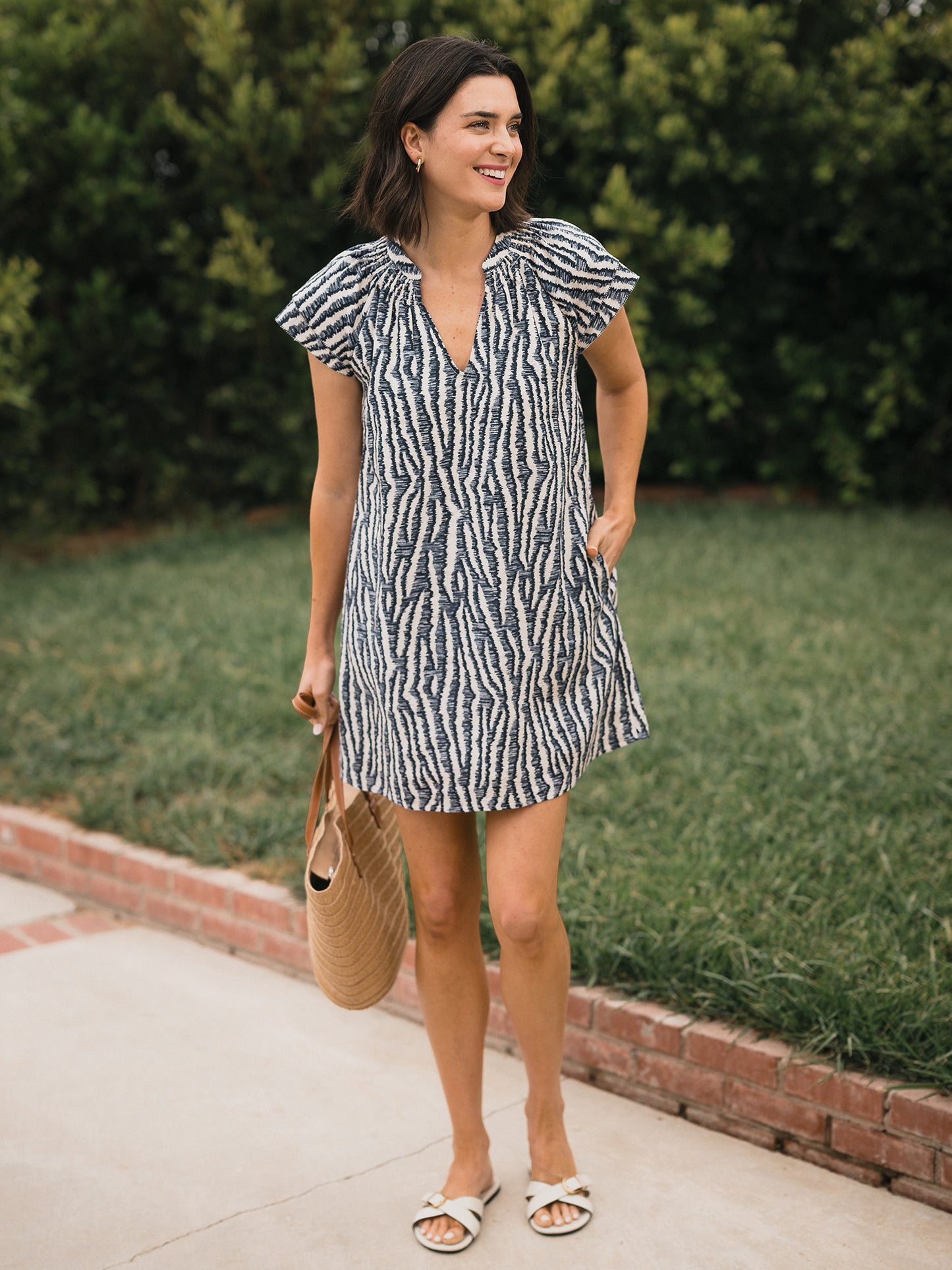 Linen Blend Double Flutter Popover Mini