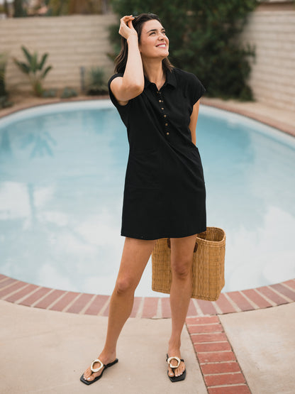 Slub Snap Dress