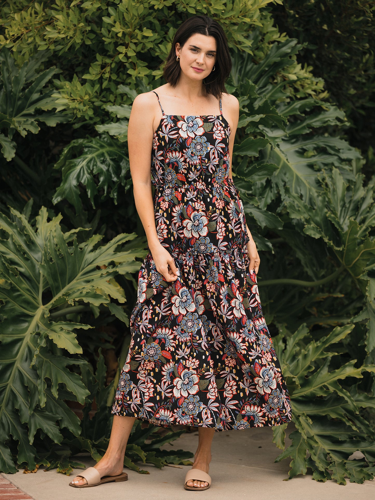 Textured Side Tie Maxi Dress