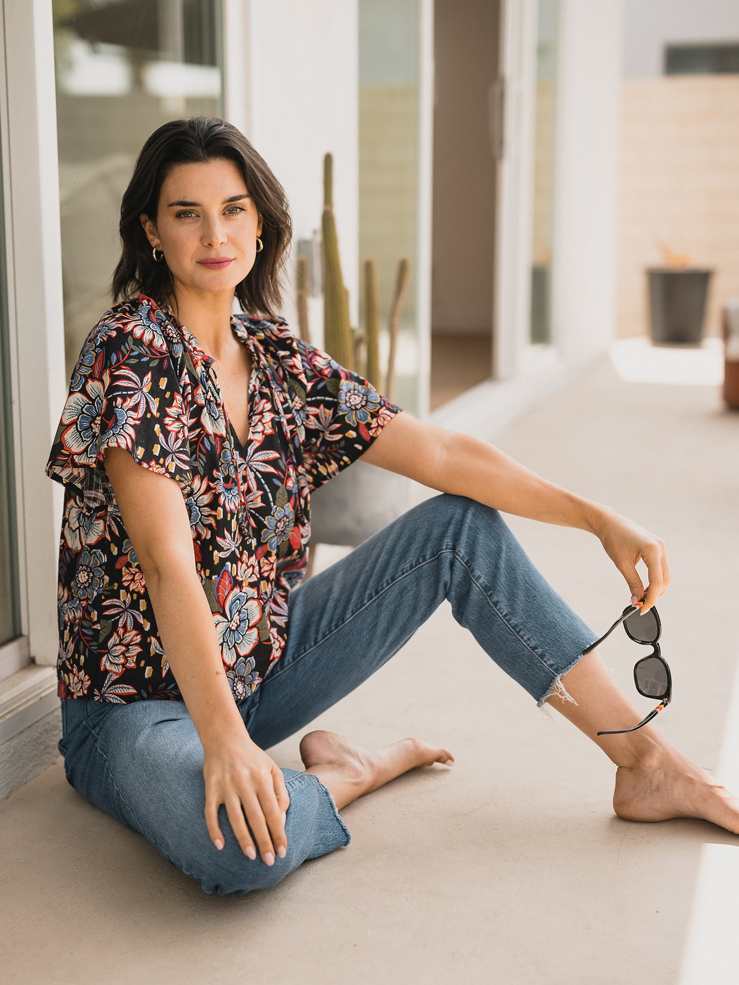 Textured Tie Top