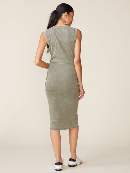 Washed Ribbed Cinch Dress