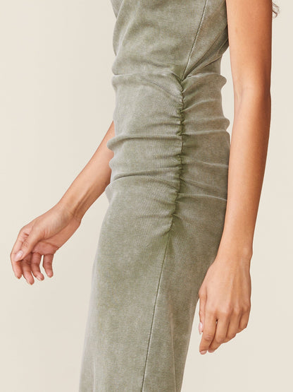 Washed Ribbed Cinch Dress