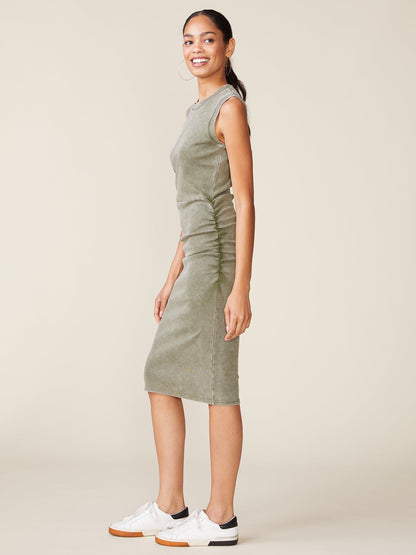 Washed Ribbed Cinch Dress