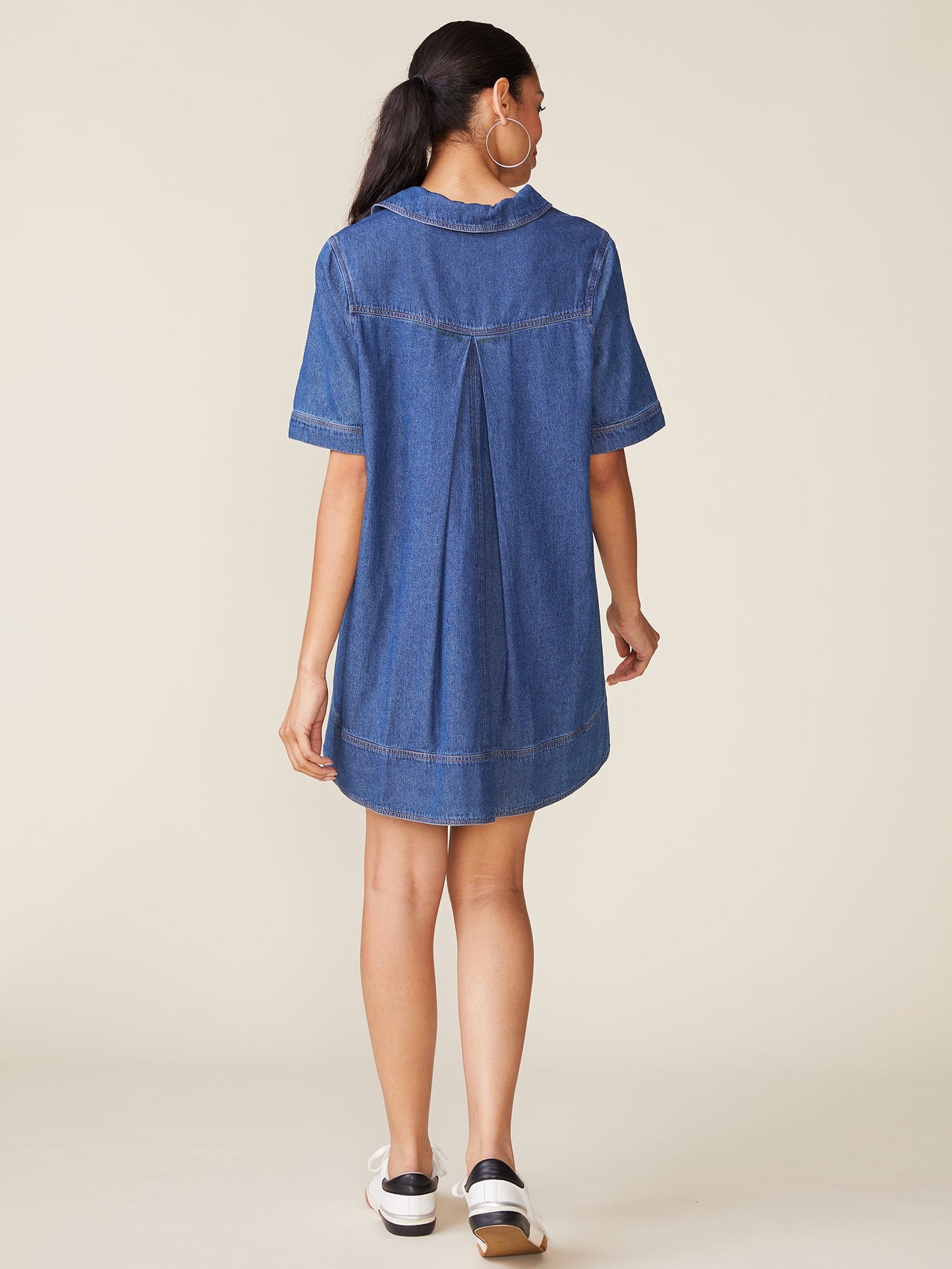 Denim Pocket Front Swing Dress