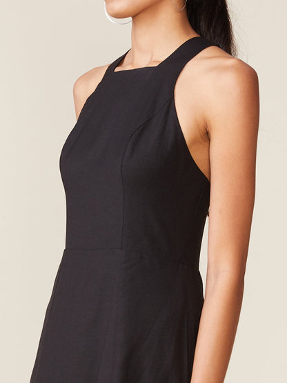 Linen Blend Cross Back Midi