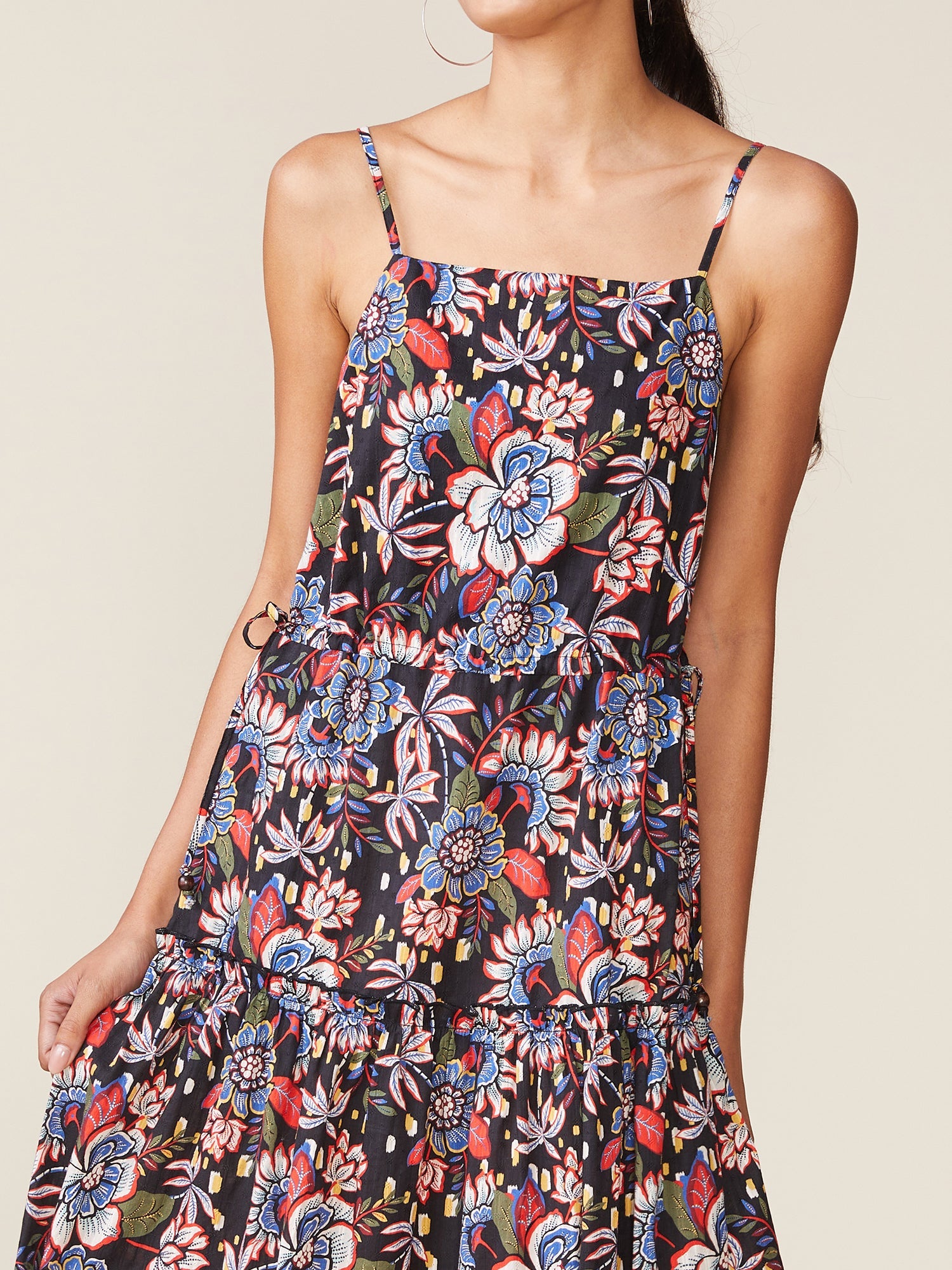 Textured Side Tie Maxi Dress