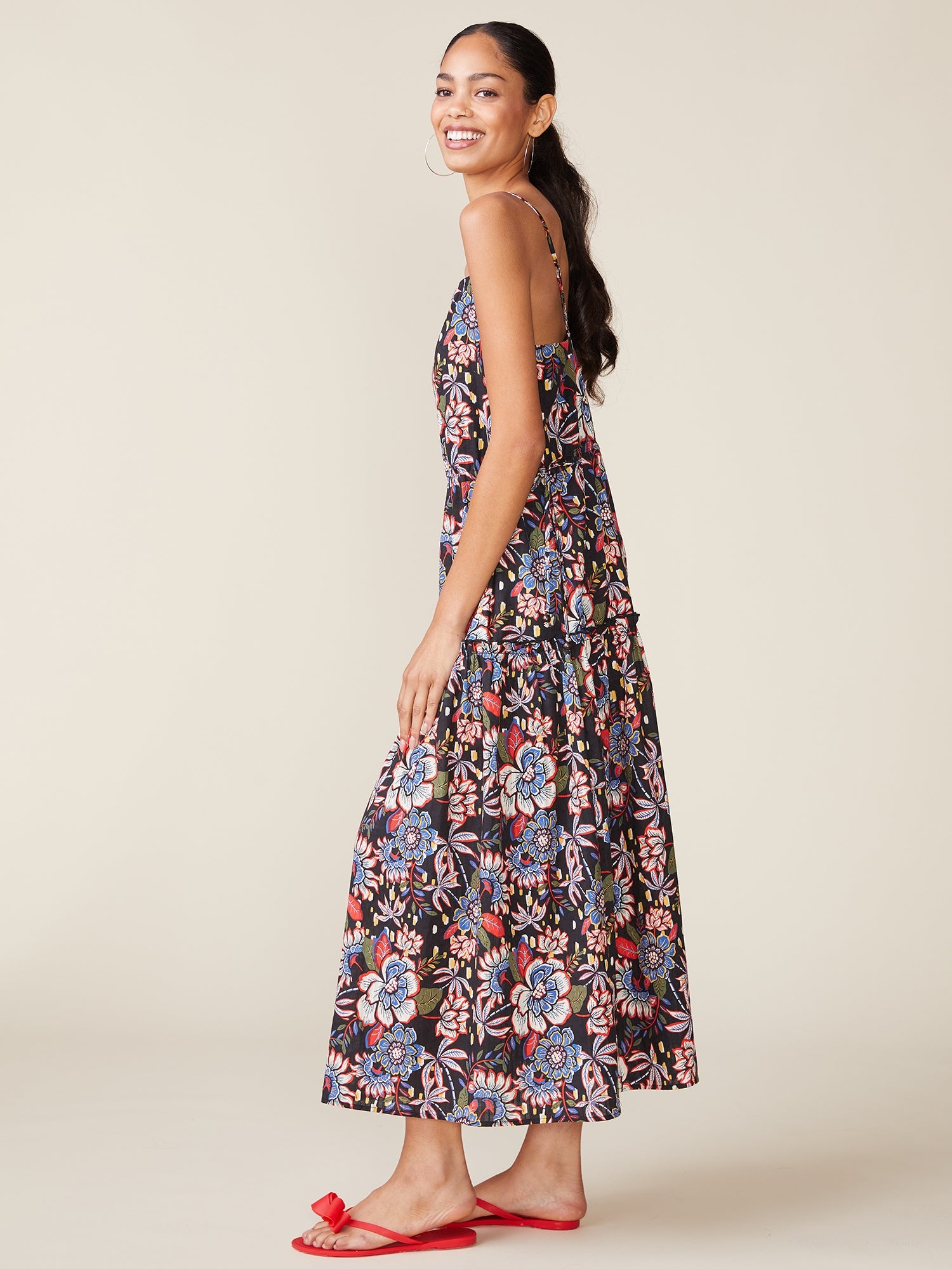 Textured Side Tie Maxi Dress