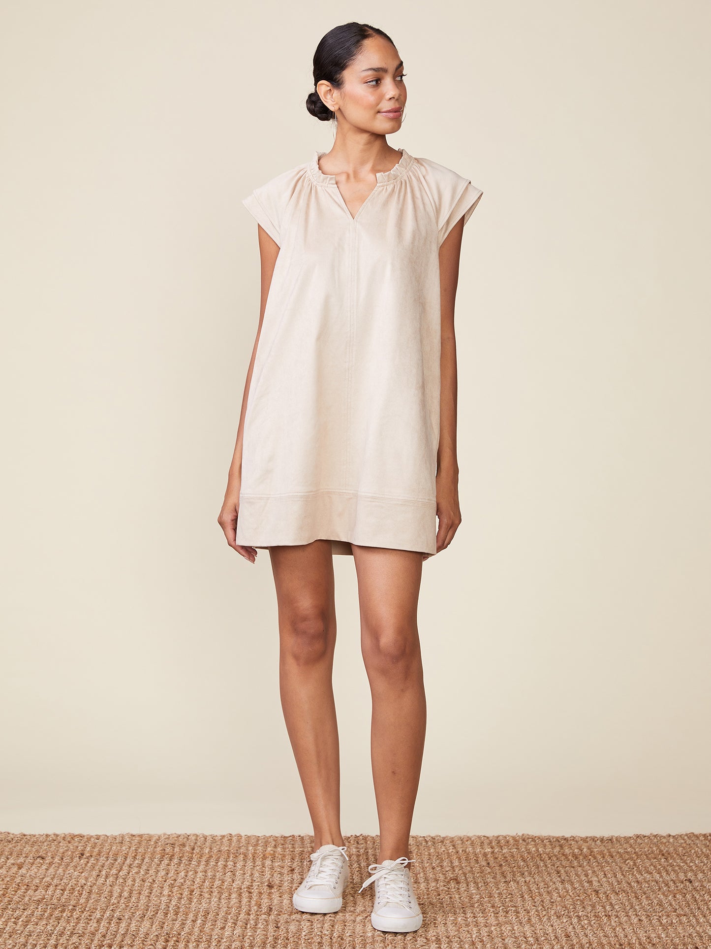 Double Sleeve Suede Dress