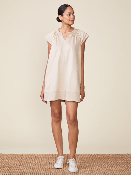 Double Sleeve Suede Dress