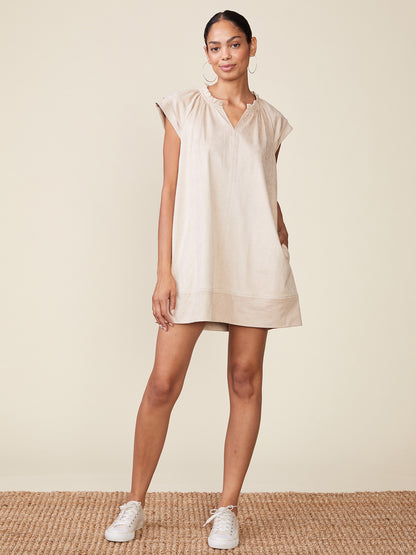 Double Sleeve Suede Dress