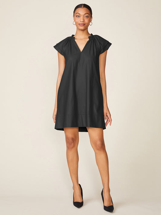 Double Sleeve Vegan Leather Dress