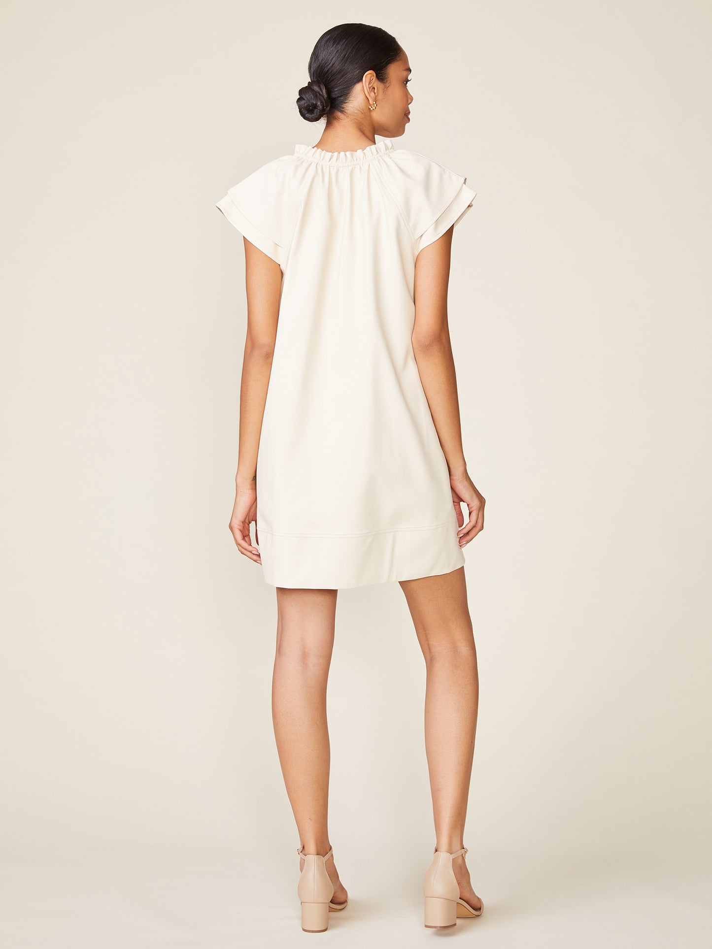 Double Sleeve Vegan Leather Dress