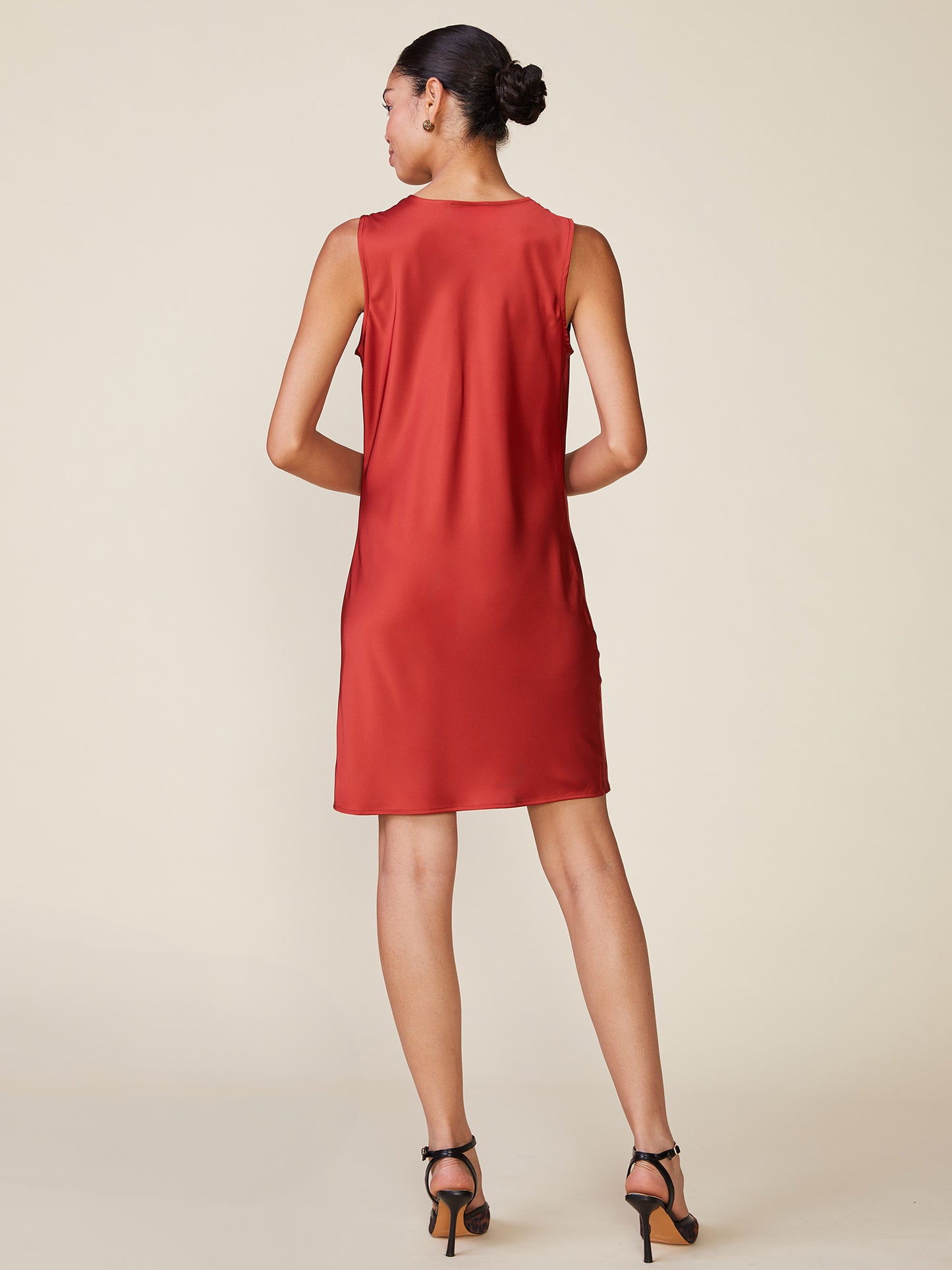 Cowl Neck Sleeveless Satin Slip Dress