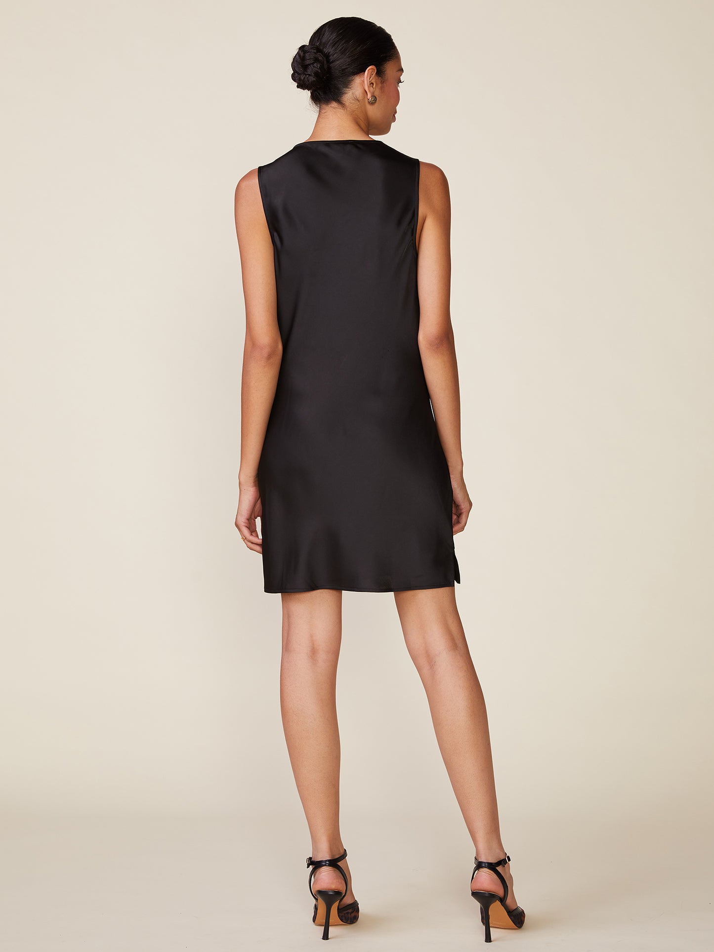 Cowl Neck Sleeveless Satin Slip Dress