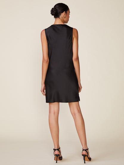 Cowl Neck Sleeveless Satin Slip Dress