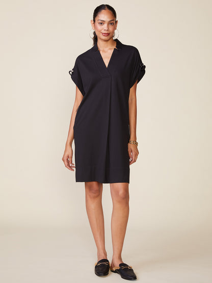 Cuffed Belted Ponte Mini Dress