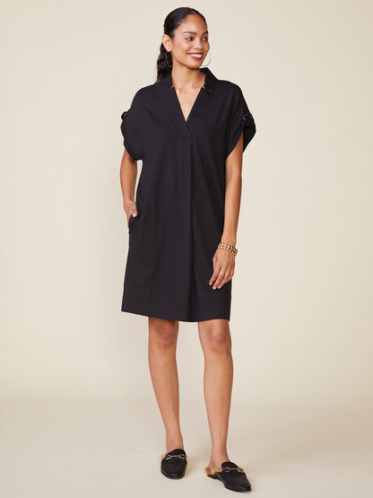 Cuffed Belted Ponte Mini Dress