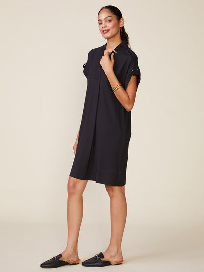 Cuffed Belted Ponte Mini Dress