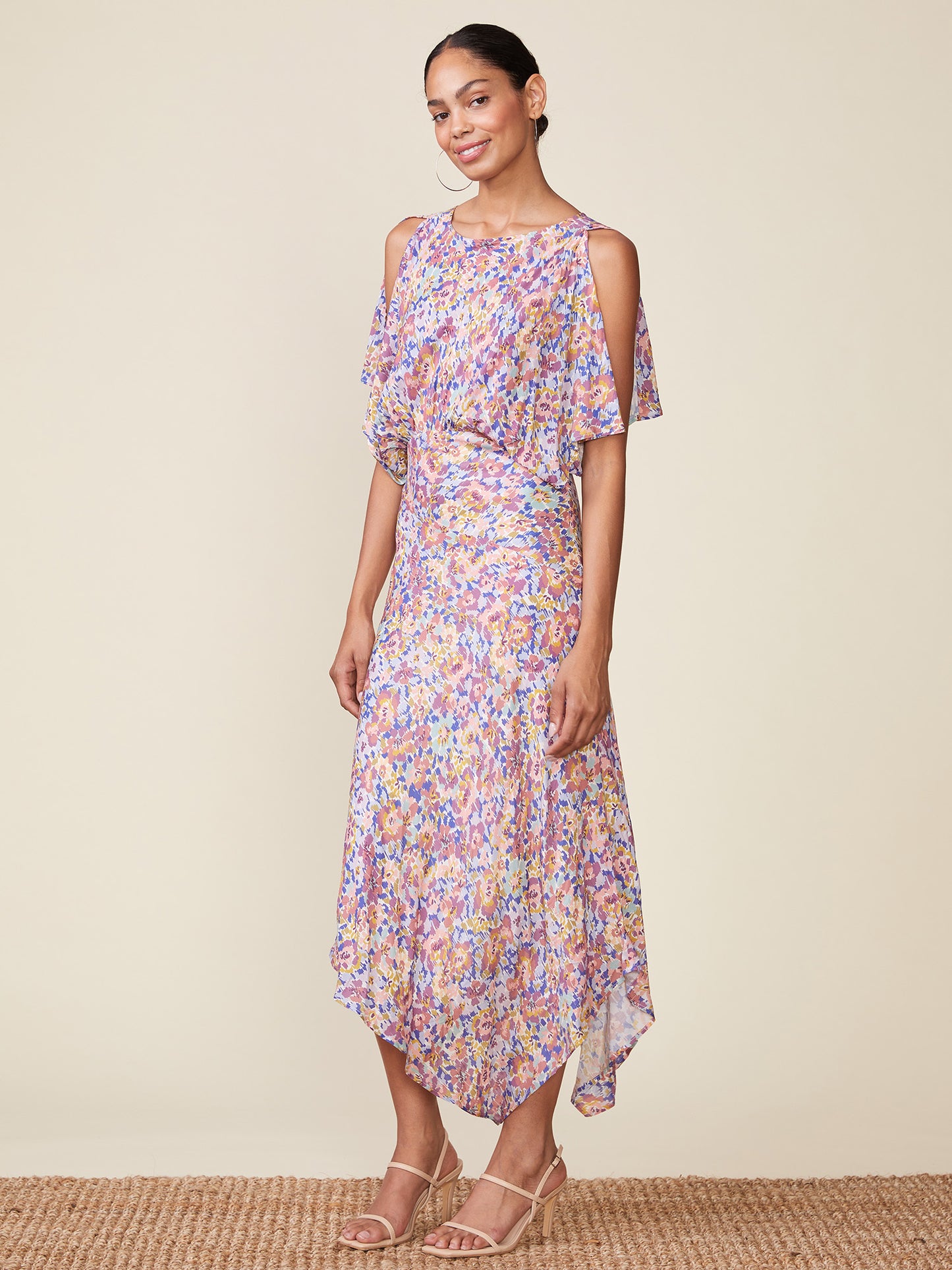 Floral Printed Bias Dress