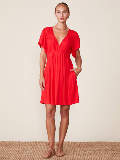 Legendary Cinched V-neck Mini Dress